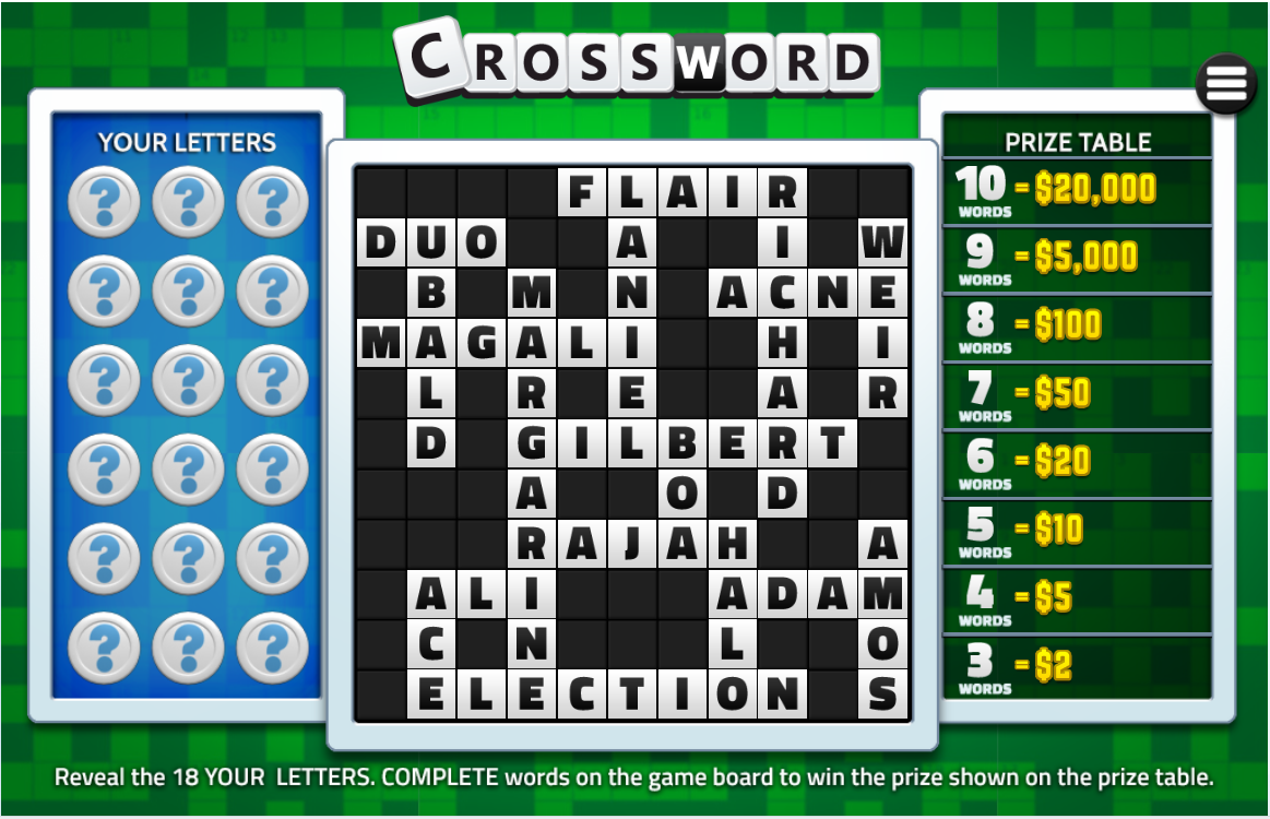 Crossword Online Gambling Game Atlantic Canada ALC