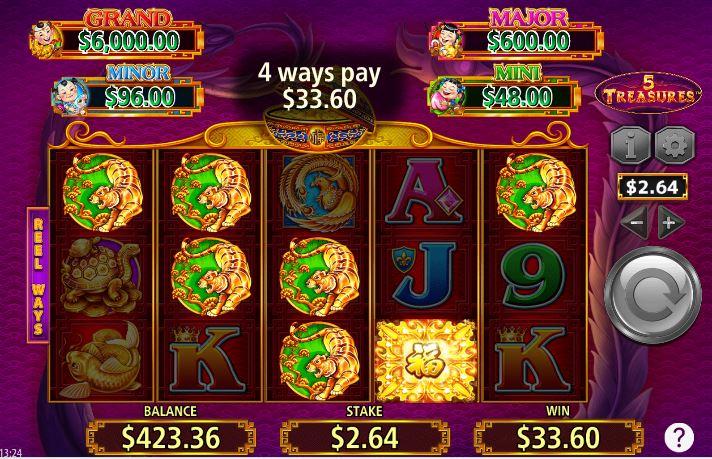 5 Treasures | Casino Slot Game | Atlantic Lottery